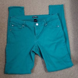 Express skinnies kelly green